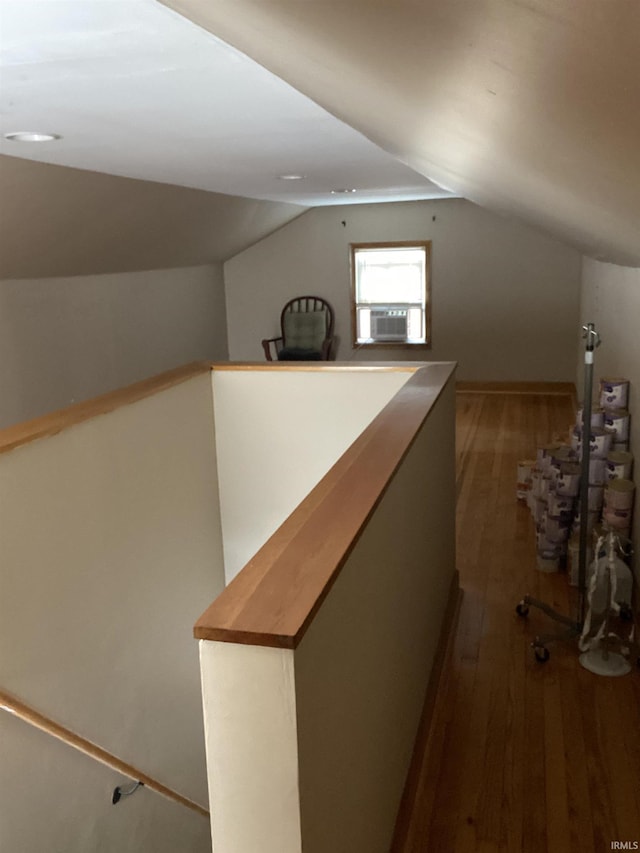 706 11th St, Tell City, IN 47586 - hall with vaulted ceiling and wood-type flooring