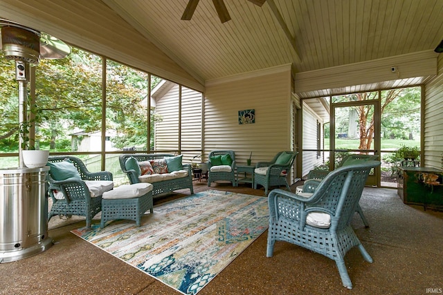 2200 E Boonville New Harmony Rd, Evansville, IN 47725 - sunroom / solarium with an outdoor hangout area, ceiling fan, and healthy amount of natural light