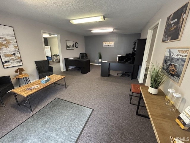 721 N 7th St, Vincennes, IN 47591 - carpeted living area featuring a desk and a textured ceiling