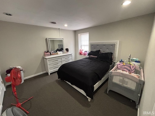 721 N 7th St, Vincennes, IN 47591 - bedroom featuring dark colored carpet and recessed lighting