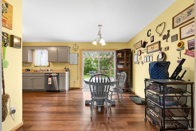 12426 Sonoma, Fort Wayne, IN 46818 - dining room featuring a chandelier and dark wood-type flooring