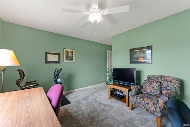 10057 Chapmans Cv, Fort Wayne, IN 46835 - home office with carpet and ceiling fan