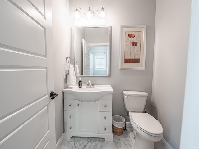 8675 Pebble Creek Dr, Newburgh, IN 47630 - half bathroom with vanity and marble finish flooring