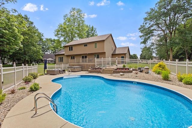 32750 Deer Watch Ct, New Carlisle, IN 46552 - view of pool with a patio and a fenced backyard