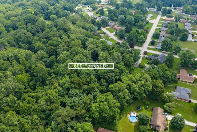 600 Forest Dr, Bloomfield, IN 47424 - bird's eye view of a heavily wooded area