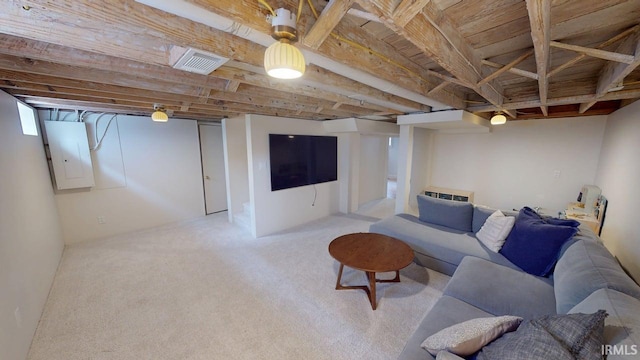 325 W 5th St, Jasper, IN 47546 - living area with electric panel and carpet