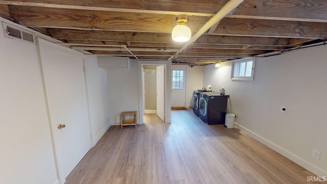 325 W 5th St, Jasper, IN 47546 - basement featuring light wood finished floors and washing machine and clothes dryer