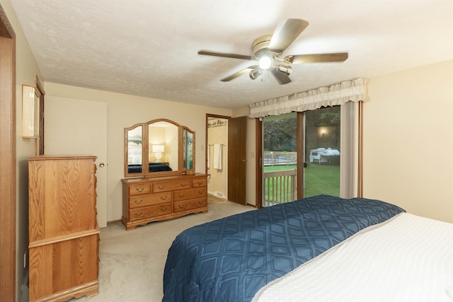 12069 N Timberline Trce, Granger, IN 46530 - bedroom with access to outside, light carpet, and a ceiling fan