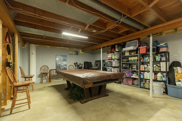12069 N Timberline Trce, Granger, IN 46530 - playroom with concrete flooring and pool table