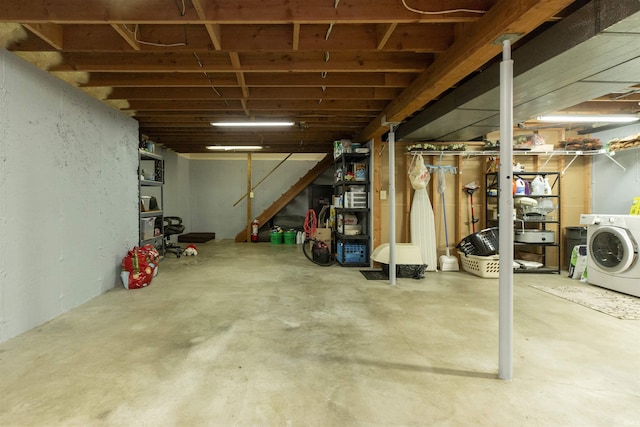 12069 N Timberline Trce, Granger, IN 46530 - unfinished below grade area featuring washer / clothes dryer