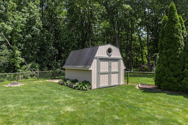 12069 N Timberline Trce, Granger, IN 46530 - view of shed featuring a fenced backyard