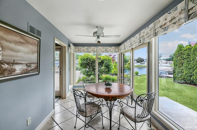 51257 Blue Ribbon Ln, Elkhart, IN 46514 - sunroom / solarium with a water view and tile patterned flooring