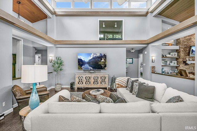51257 Blue Ribbon Ln, Elkhart, IN 46514 - living area with a towering ceiling and wood finished floors