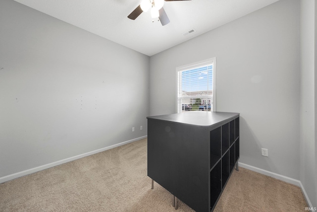 13233 Mera Cv, Fort Wayne, IN 46814 - unfurnished office with light carpet, a ceiling fan, and lofted ceiling