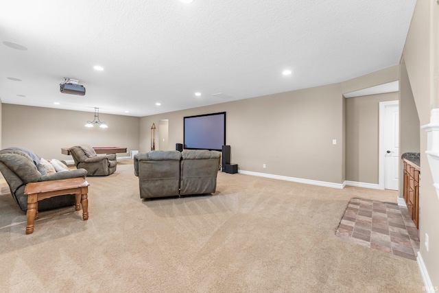 1176 W Whitetail Dr, Columbia City, IN 46725 - living room featuring light colored carpet and recessed lighting