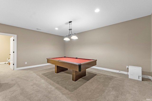 1176 W Whitetail Dr, Columbia City, IN 46725 - playroom with carpet, pool table, and recessed lighting
