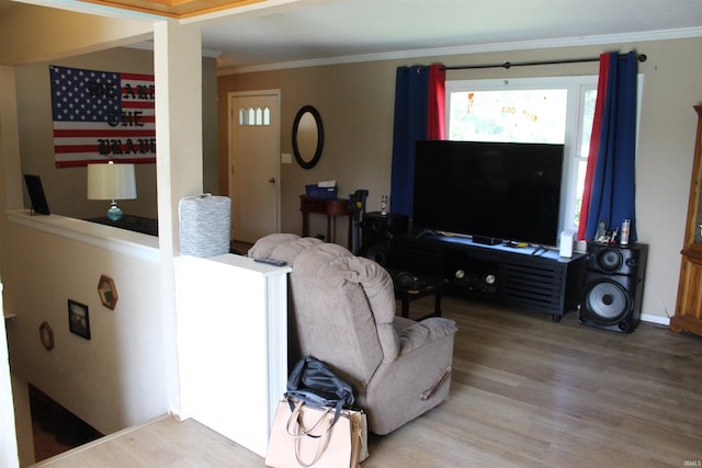 50859 Oak Tree Ln, Bristol, IN 46507 - living room with wood finished floors and crown molding