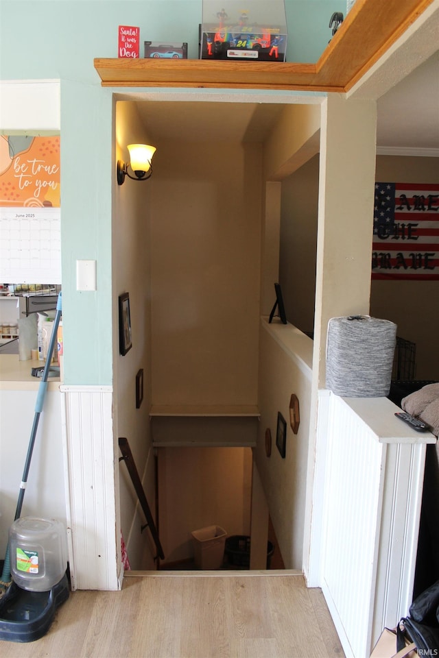 50859 Oak Tree Ln, Bristol, IN 46507 - staircase featuring wood finished floors