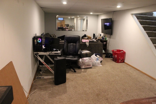 50859 Oak Tree Ln, Bristol, IN 46507 - office area featuring carpet flooring and recessed lighting