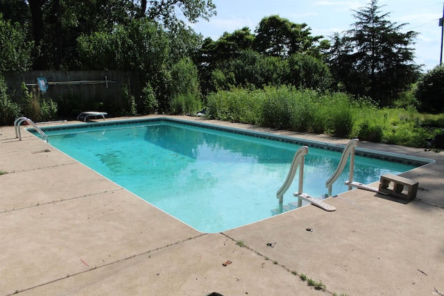 50859 Oak Tree Ln, Bristol, IN 46507 - swimming pool featuring a patio area and a diving board