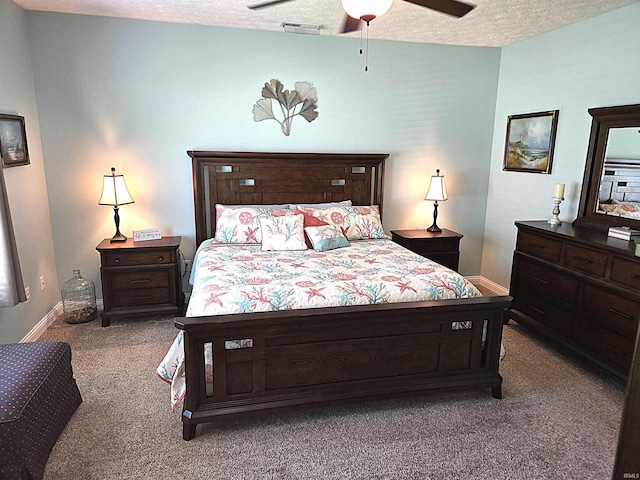 3520 Lintel Dr, West Lafayette, IN 47906 - carpeted bedroom featuring a textured ceiling and a ceiling fan
