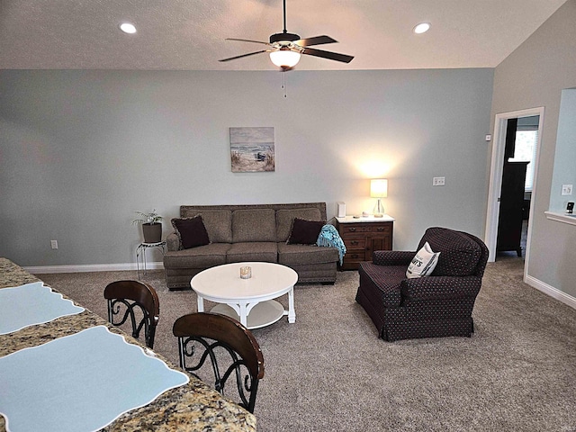 3520 Lintel Dr, West Lafayette, IN 47906 - living room featuring carpet floors, a ceiling fan, and recessed lighting