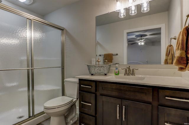 904-3 Reyling Dr, Jasper, IN 47546 - full bath with vanity, a stall shower, and ceiling fan