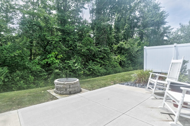 904-3 Reyling Dr, Jasper, IN 47546 - view of patio / terrace featuring an outdoor fire pit