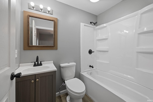809 E 5th St, Fowler, IN 47944 - bathroom with vanity, shower / tub combination, and wood finished floors