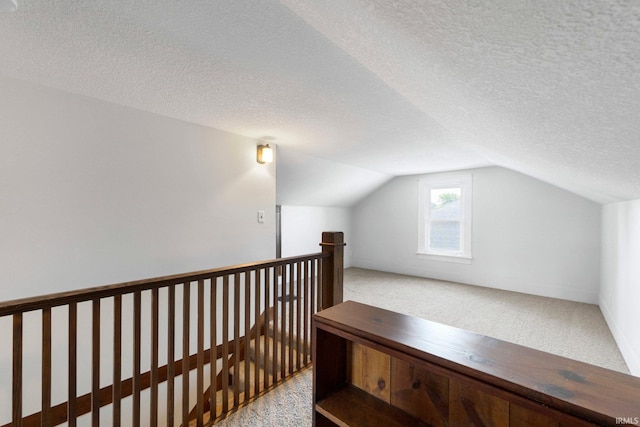 220 N Line St, Churubusco, IN 46723 - bonus room featuring carpet, vaulted ceiling, and a textured ceiling