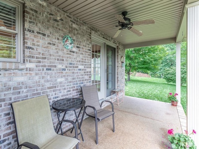 805 Alyssum Dr, Evansville, IN 47712 - view of patio featuring ceiling fan