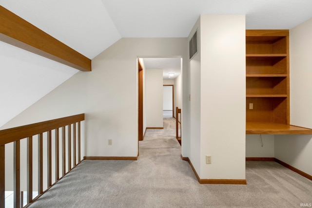 9106 Yellow Tree Ct, Fort Wayne, IN 46804 - hall with carpet floors, lofted ceiling, and an office area