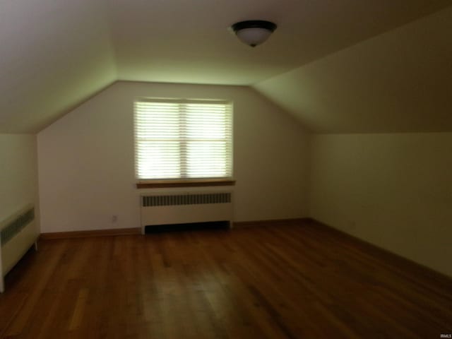 908 N Hawthorne St, Marion, IN 46952 - bonus room featuring radiator, wood finished floors, and lofted ceiling