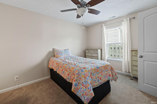 807 Percheron Pl, Lafayette, IN 47905 - carpeted bedroom featuring a textured ceiling and a ceiling fan