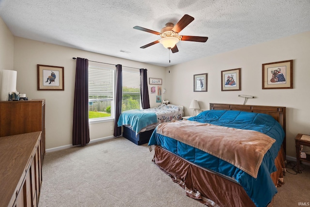 807 Percheron Pl, Lafayette, IN 47905 - bedroom with carpet floors, a textured ceiling, and a ceiling fan