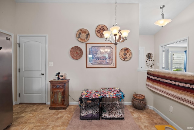 807 Percheron Pl, Lafayette, IN 47905 - sitting room featuring a chandelier and baseboards