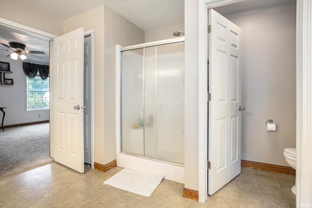 58380 Ash Rd, Osceola, IN 46561 - full bath featuring a stall shower and a ceiling fan