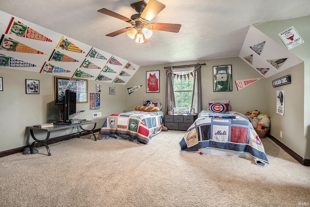 58380 Ash Rd, Osceola, IN 46561 - bedroom with carpet, ceiling fan, and lofted ceiling