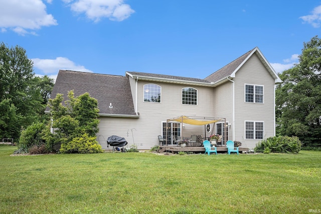 58380 Ash Rd, Osceola, IN 46561 - rear view of property with a lawn, a deck, and roof with shingles