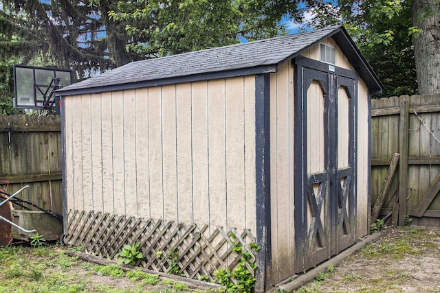 1356 Hampshire Dr, South Bend, IN 46614 - view of shed featuring a fenced backyard