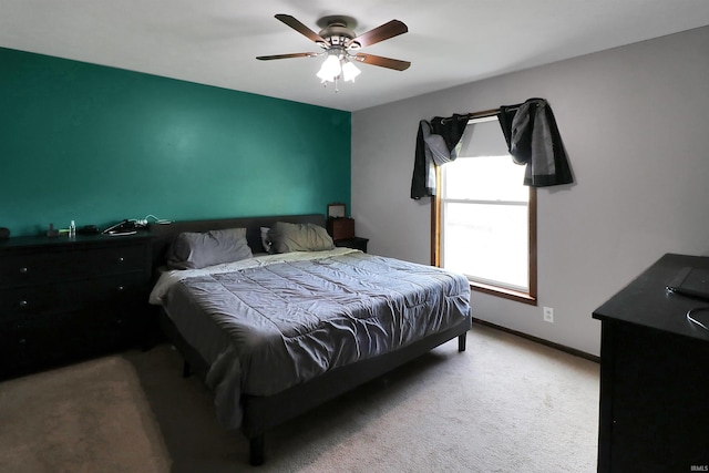 924 N Wagonwheel Trl, Lafayette, IN 47909 - carpeted bedroom featuring a ceiling fan and baseboards