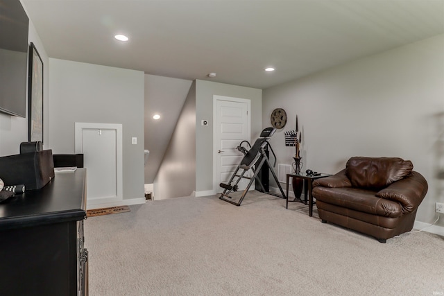 5573 Camden Dr, Newburgh, IN 47630 - workout area featuring carpet floors and recessed lighting