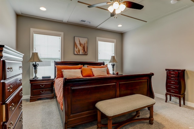 5573 Camden Dr, Newburgh, IN 47630 - carpeted bedroom with recessed lighting and ceiling fan
