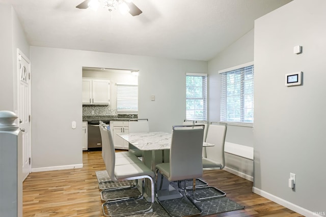5209 Jenny Ln, Mishawaka, IN 46545 - dining room featuring light wood-style floors and a ceiling fan