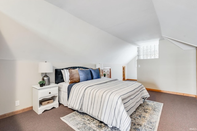 415 Wakewa Ave, South Bend, IN 46617 - bedroom featuring dark colored carpet and lofted ceiling