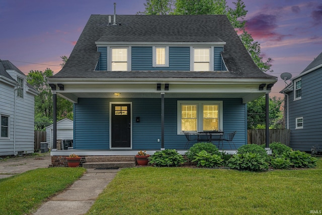 1414 Longfellow Ave, South Bend, IN 46615 - view of front of house with a porch and a shingled roof