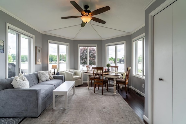 280 Ln 230 Jimmerson Lk, Angola, IN 46703 - sunroom featuring a water view and vaulted ceiling
