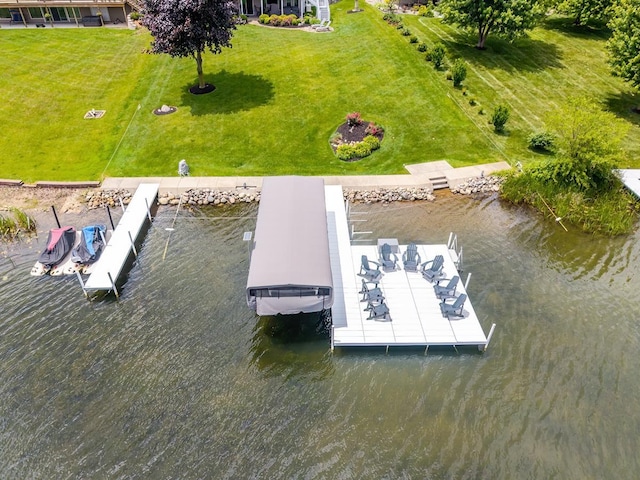 280 Ln 230 Jimmerson Lk, Angola, IN 46703 - dock area with a water view and a yard