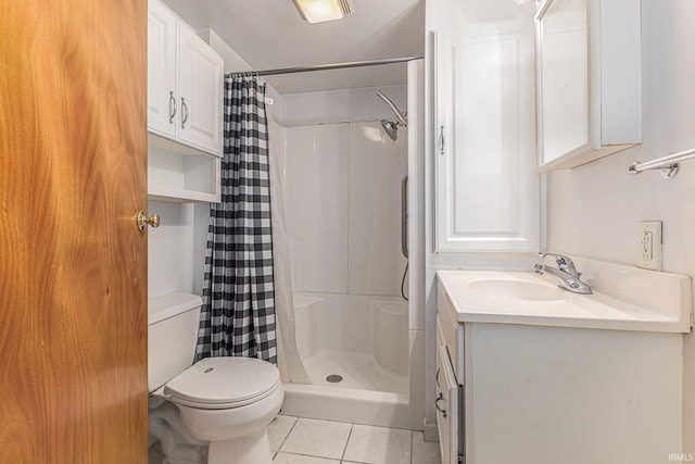 30161 Wolf Ave, Elkhart, IN 46516 - bathroom featuring tile patterned flooring, vanity, and a shower with shower curtain
