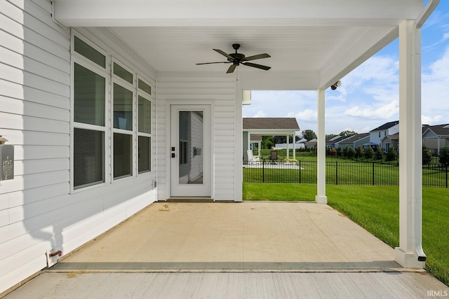 323 Haddington Ln, Lafayette, IN 47905 - view of patio with ceiling fan